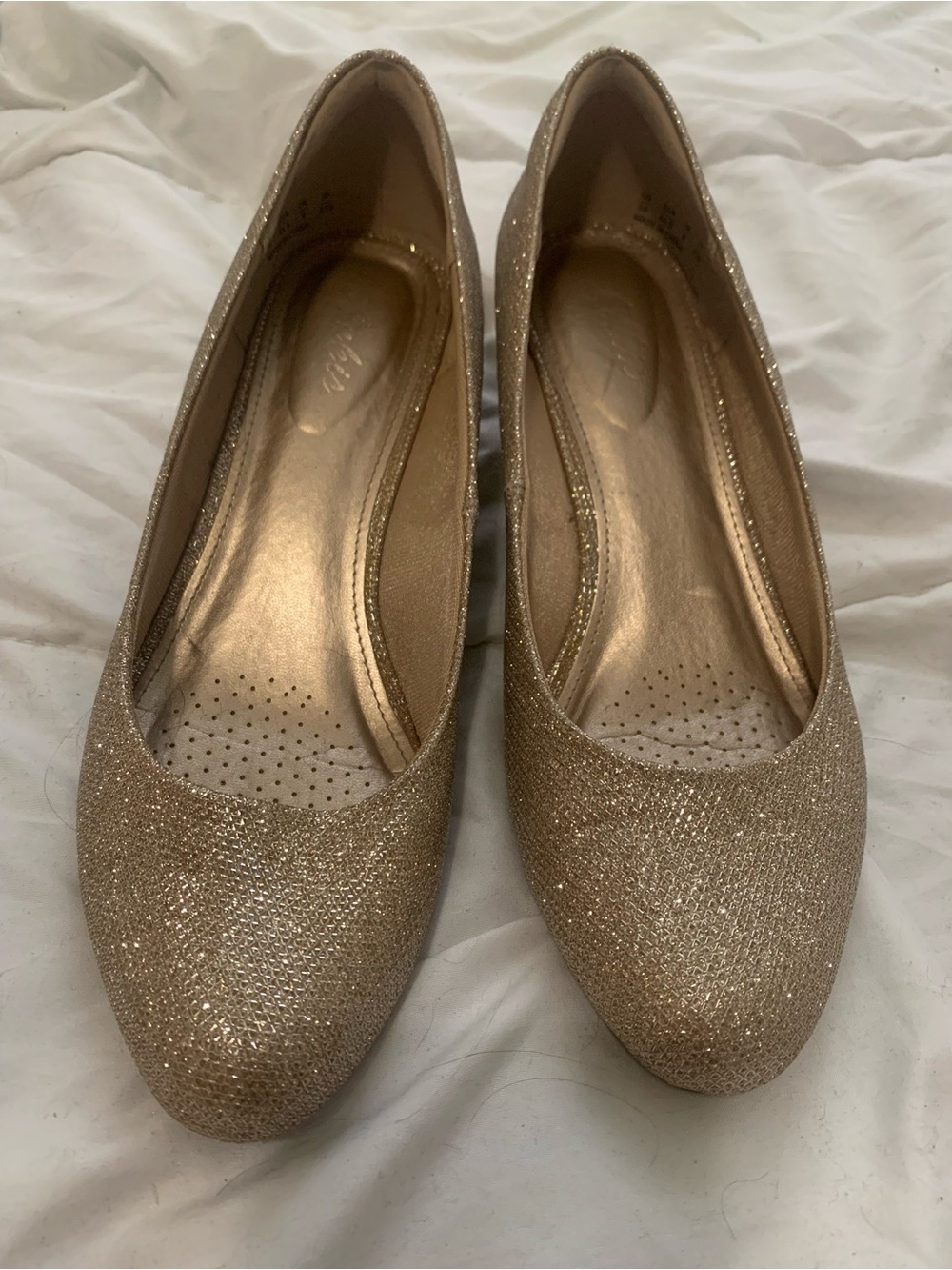 Gold Glitter Women's Wedges